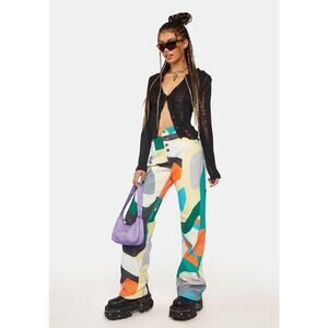 nwt Jaded London Abstract Art Print Boyfriend Jeans Multicolor size 25 W25